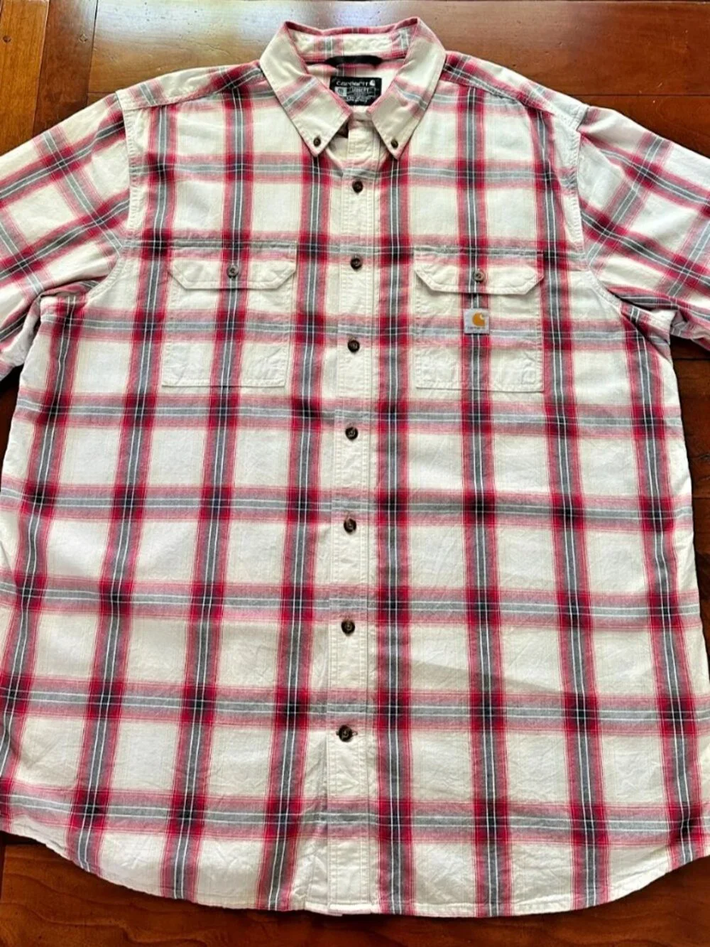 Carhartt Men's Button Down Shirt Plaid Relaxed Fit 2XLT Indie Modern Western